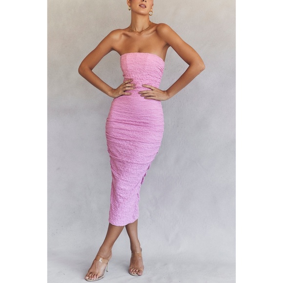 NEW House of CB Tana Pink Strapless Dress Small - Picture 7 of 15
